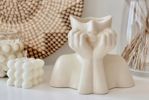 Wazon Asir ceramika 17 x 11 x 14 cm szary na Arena.pl