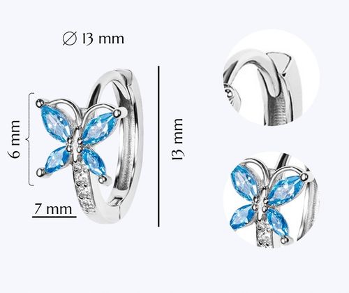 SREBRNE KOLCZYKI DLA DZIEWCZYNKI KÓŁKA Z MOTYLKIEM SREBRO 925 NA URODZINY na Arena.pl