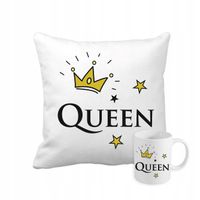 Zestaw PODUSZKA + KUBEK PREZENT WALENTYNKOWY QUEEN DLA NIEJ ŻONY DZIEWCZYNY