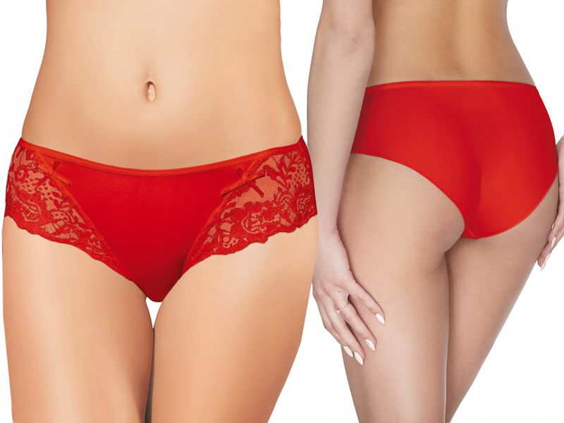 Ewana 023 Klasyczne Figi z Mikrofibry Czerwony L zdjęcie 1