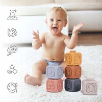 Klocki Sensoryczne Miękkie Gumowe Kreatywne Gryzaki Zestaw Wieża dla Dzieci