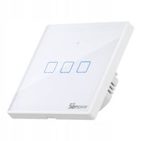 SONOFF T2 EU TXD DOTYKOWY WŁĄCZNIK ŚWIATŁA WIFI + RF 433 3-KANAŁOWY BIAŁY
