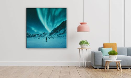 OBRAZ NA PŁÓTNIE 126 Zorza polarna 40x40cm na Arena.pl