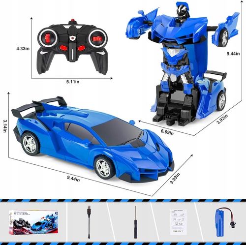 Thedttoy Transforming Toys – Zdalnie Sterowany Samochód 2w1 Robot na Arena.pl