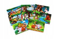 Drewniana kolorowa układanka dla dzieci Zabawka PUZZLE ZESTAW 8 szt