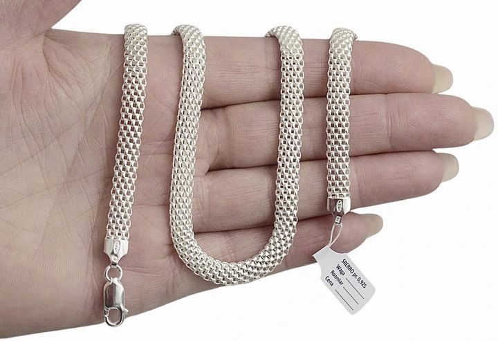 Naszyjnik Srebrny Damski Tub Ażurowy 6,00 mm Szeroki pr 925 Grawer Gratis zdjęcie 9