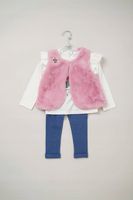 Lily & Jack Komplet futrzany kamizelki, topu i legginsów 12m