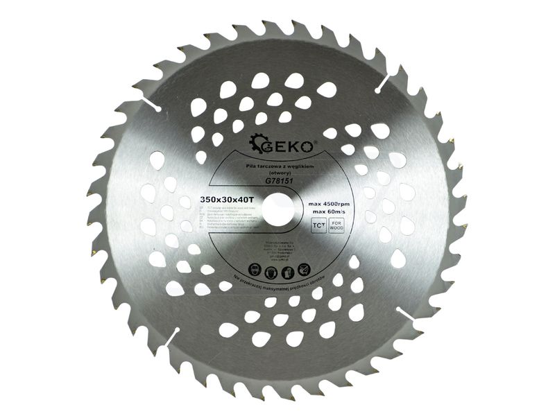 PIŁA TARCZA WIDIOWA DO CIĘCIA DREWNA 350x30 40 ZĘBÓW TNĄCYCH GEKO G78151 zdjęcie 2