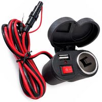 ŁADOWARKA MOTOCYKLOWA USB 12-24V do MOTORU SKUTERA QUAD GNIAZDO ZAPALNICZKI