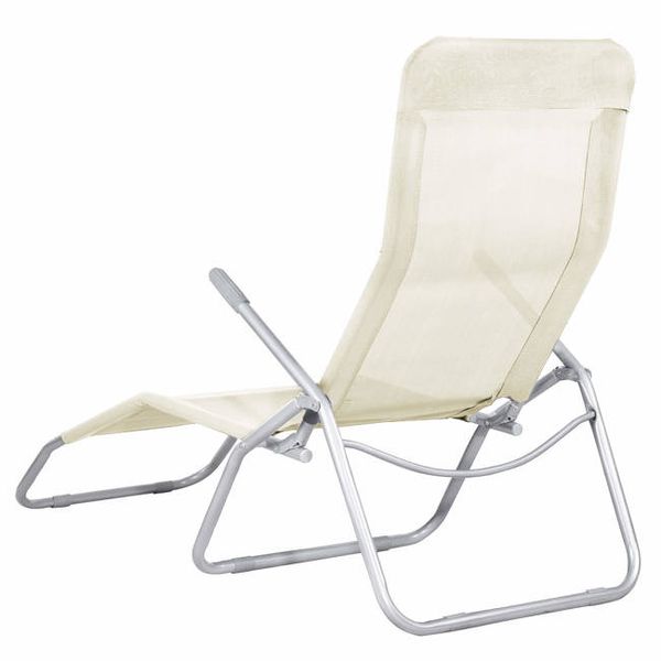 Leżak grawitacyjny ogrodowy beżowy zero gravity zdjęcie 3