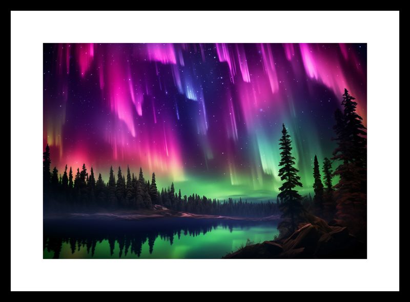 Plakat 30x20cm Zorza Nad Lasem zdjęcie 3