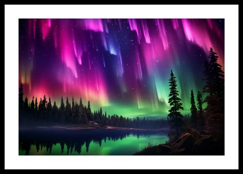 Plakat 45x30cm Zorza Nad Lasem na Arena.pl