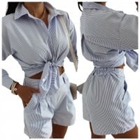 KOMPLET DAMSKI KOSZULA SPODNIE SPODENKI BAWEŁNA