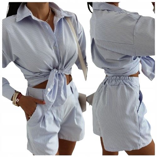 KOMPLET DAMSKI KOSZULA SPODNIE SPODENKI BAWEŁNA zdjęcie 1