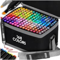 MARKERY ALKOHOLOWE 168 SZT Flamastry Mazaki Pisaki Dwustronne Pro + TORBA