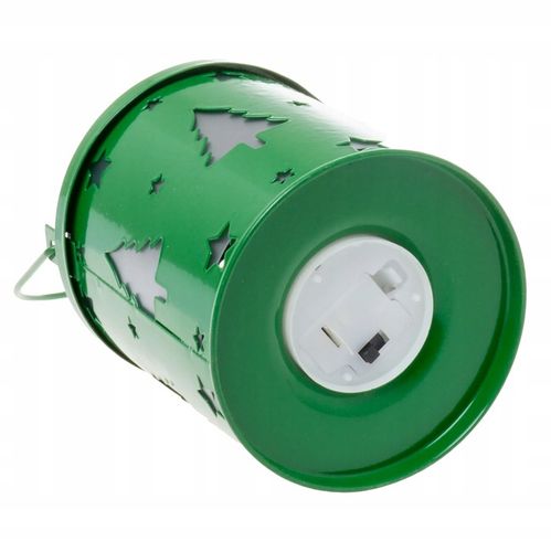 Lampion adwentowy na roraty dla dzieci metalowy zielony choinki LED 12,5 cm na Arena.pl