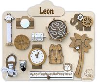 Tablica Manipulacyjna Sensoryczna Montessori + GRATIS Imię