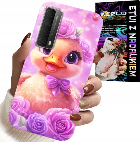 ETUI DO HUAWEI P SMART 2021 - SŁODKA KACZUCHA, KACZKA NA RÓŻOWYM TLE na Arena.pl