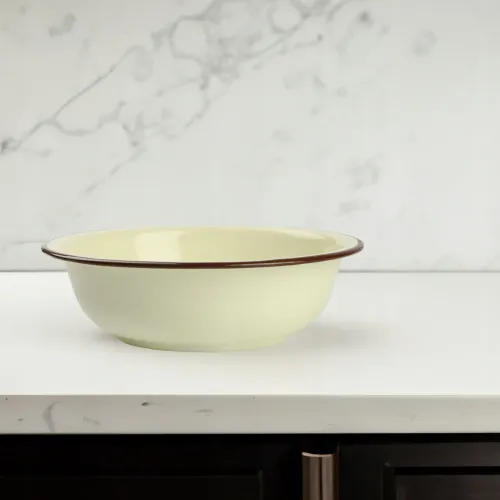 MISKA EMALIOWANA MISA 22 CM NA ZUPĘ OWOCE WARZYWA WZÓR KWIATY na Arena.pl