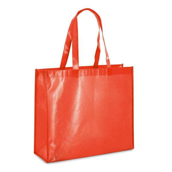 Laminowana torba non-woven, czerwony zdjęcie 1