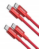 Kabel Anker USB typ C - USB typ C 1.8 m ZESTAW 2 SZTUKI Czerwony 60W