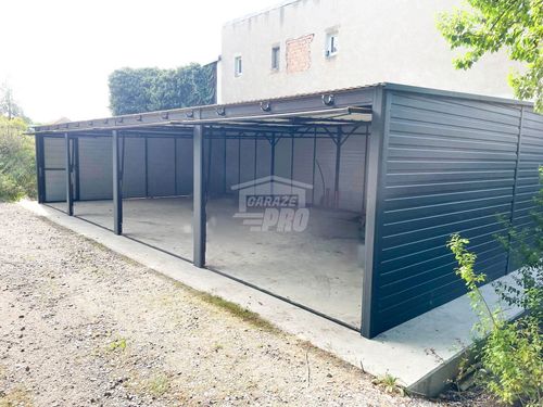 Rząd garaży Garaż blaszany 12x6m 4x brama uchylna drzwi dach  GP482 na Arena.pl