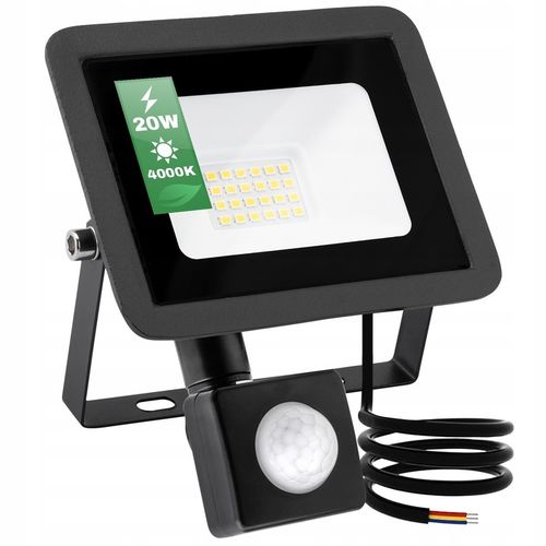 Naświetlacz LED 20W HALOGEN LAMPA ZEWNĘTRZNA REFLEKTOR z CZUJNIKIEM RUCHU na Arena.pl