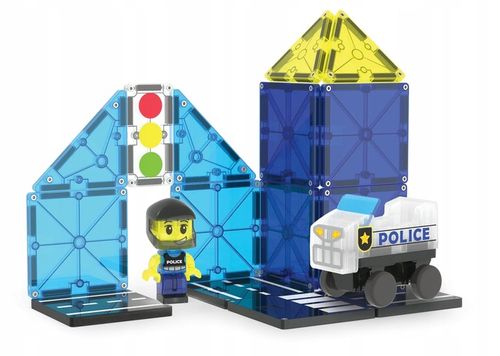 Policja Police Patrol Klocki Magnetyczne 20 el z Pojazdem Magna-Tiles na Arena.pl
