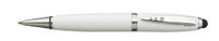 Długopis ze stali nierdzewnej TOUCH DOWN, biały, srebrny