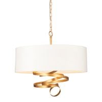 Lampa wisząca z abażurem L&-195268 Light& serpentyna hampton złota ecru