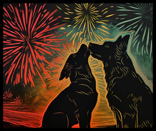 Plakat 60x50cm Psi Uścisk na Arena.pl