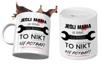 Dla Mamy Zestaw Kubek + Skarbonka Prezent Z Nadrukiem Ze Zdjęciem