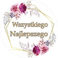 Opłatek na tort Urodziny 18 30 40 50 60 Ramka Kwiaty Tekst Gratis