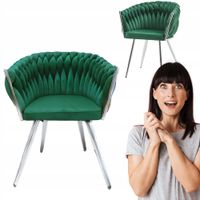Fotel ozdobny zielony Tilo krzesło z podłokietnikami welwet Family Meble