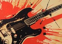 Plakat 35x25cm Gitara Elektryczna