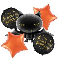Zestaw balonów foliowych Halloween Nietoperz, pomarańczowo-czarny