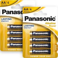 8x AA Baterie Alkaliczne PANASONIC LR6 Paluszki Bateria R6 Blister x2