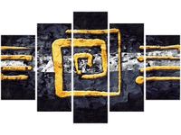 70 100CM OBRAZ 5 ELEM KWADRATOWY WIR DRUK PŁÓTNO