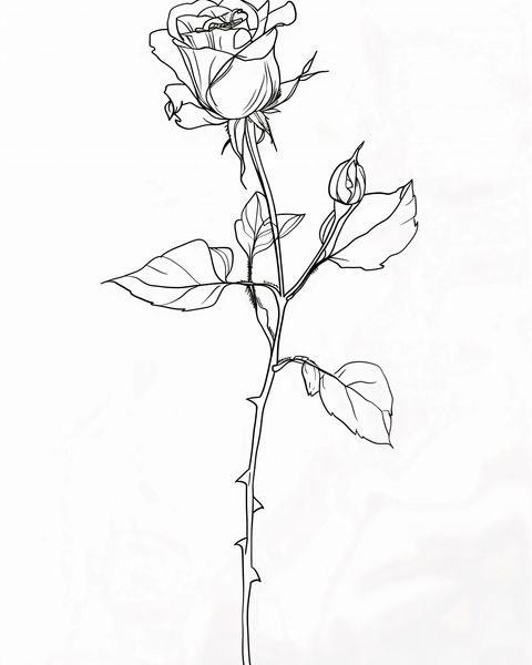 Plakat 40x50cm Kontur Róży zdjęcie 1