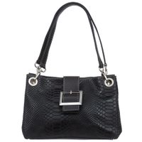 VERA PELLE torebka damska eko skórzana klasyczna kroko V673 czarna