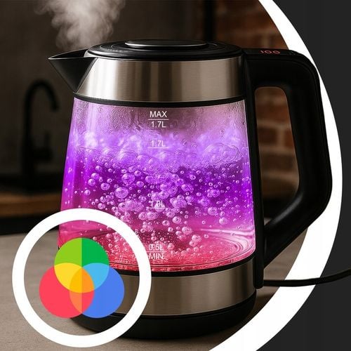 DUŻY CZAJNIK ELEKTRYCZNY 1,7L REGULACJA TEMPERATURY PODŚWIETLANY RGB na Arena.pl