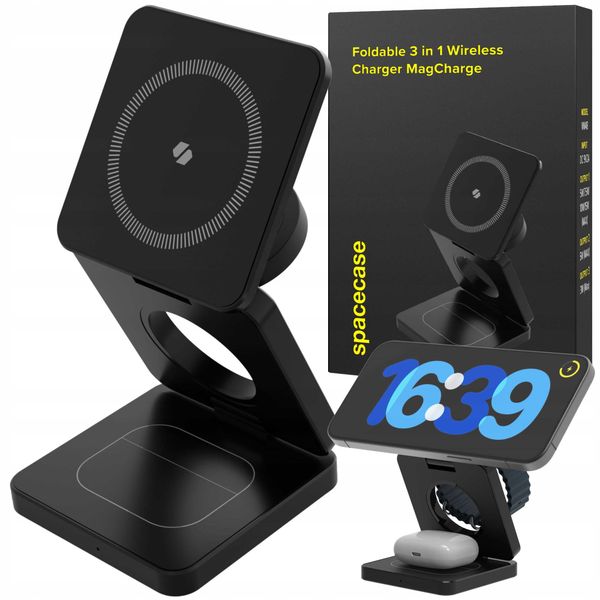 Spacecase 3in1 Wireless Charger MagCharge WM4B black zdjęcie 1