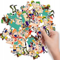 NAKLEJKI ETYKIETY NA ZESZYT NALEPKA Z POSTACIAMI FINEASZ WZORY 6 SZT