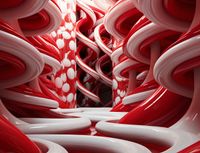 Plakat 65x50cm Czerwone Wiry