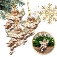 wiszące aniołki złote , bombki zestaw 3szt boże narodzenie woz03