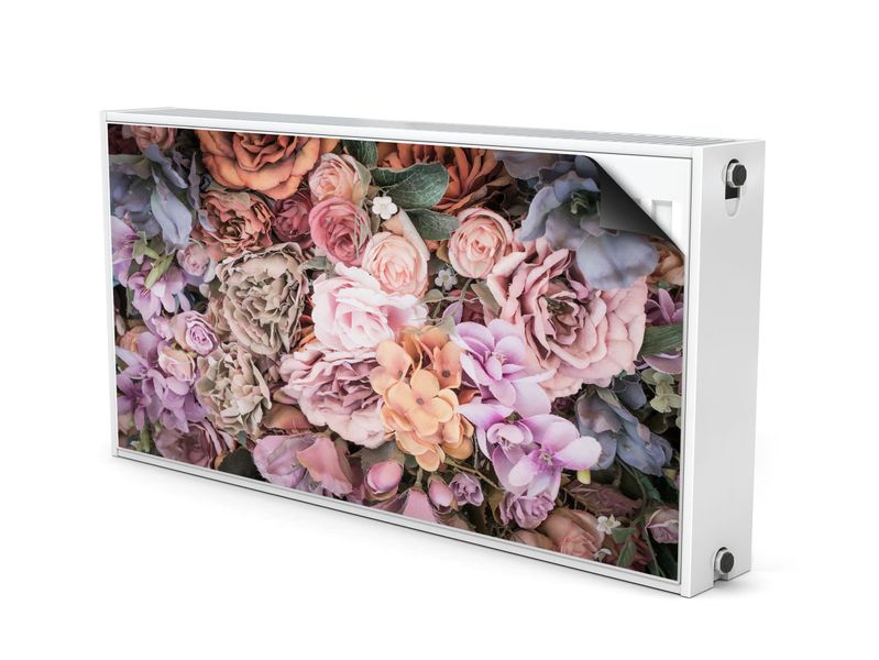 Mata MAGNETYCZNA Na Kaloryfer Bukiet Kwiatów Styl Retro 120cm x 60cm zdjęcie 2