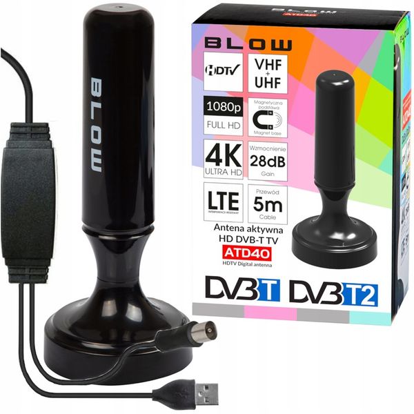 DEKODER TUNER TV DVB-T2 HEVC H.265 FULL HD MINI PILOT ANTENA 4x zdjęcie 6