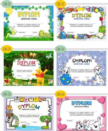 Dyplom UKOŃCZENIA ŻŁOBKA przedszkola A4 druk na Arena.pl