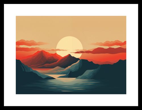 Plakat 29,7x21cm Zachód Słońca nad Górami na Arena.pl