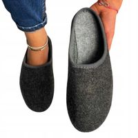 BAMBOSZE DAMSKIE KAPCIE FILCOWE WYGODNE PANTOFLE DOMOWE CIAPY +ŁYŻKA